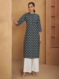 Anouk Women Paisley Printed Festive Cotton Straight Kurta