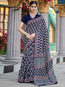Saree mall Bagh Printed Bagru Saree With Blouse Piece