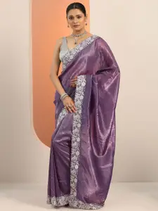 Libas  Organza Saree With Embroidered Border