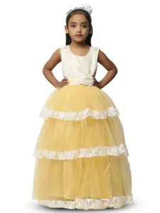 Shahina Fashion Girls Net & Satin Maxi dress