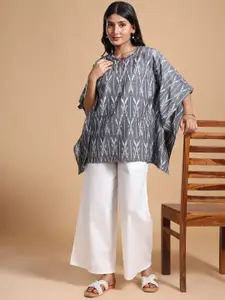 Taavi Women Ikat Pure Cotton Tunic With Batwing Sleeves
