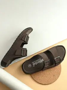 Vellinto Men Comfort Sandals With Buckle Detailed