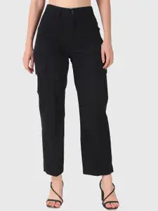 Chemistry Women Regular Fit High-Rise Cargos Cotton Jeans