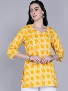 Tviksha Fashion Women Floral Printed Pure Cotton A-Line Kurti