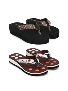 TWO SOFT Women Pack Of 2 EVA Thong Flip-Flops