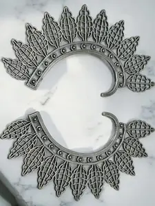 Sangria Women Silver Plated Oxidized Leaf Style Ear Cuff