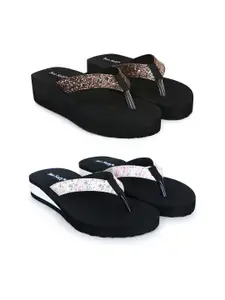 TWO SOFT Women Pack Of 2 Thong Flip-Flops