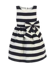 Shahina Fashion Girls Striped Crepe Dress