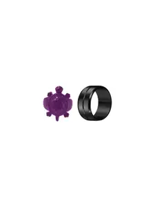 Dynamic Retail Global Set of 2 Rings for Men, Purple-Black Alloy Ring ()