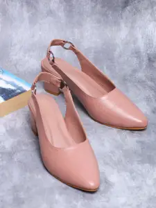 TRASE Alena Women Pointed Toe Block Heel Mules