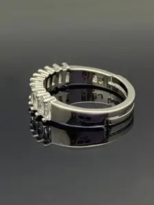 V FASHION JEWELLERY Women 9311 Sliver-Plated American Diamond Adjustable Finger Ring