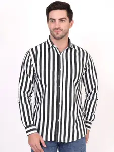 QUMASH FASHION Men Vertical Stripes Striped Comfort Slim Fit Casual Shirt
