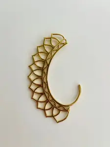 Sangria Women Gold-Plated Ethnic Leaf Style Ear Cuffs