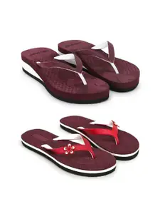 TWO SOFT Women Pack of 2 Thong Flip-Flops