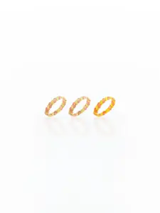 Dynamic Retail Global Set of 3 Ring for Men, Multicolor-Multicolor Alloy Ring ()