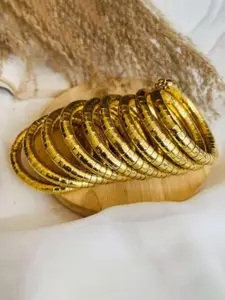 Sangria Gold-Plated Ethnic Spiral Bangle