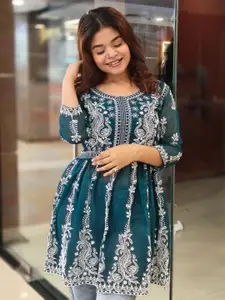 KALINI Women Ethnic Motifs Embroidered Chikankari Kurti