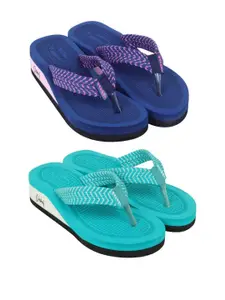 DASHNY Turquoise Blue Rubber Flip Flops