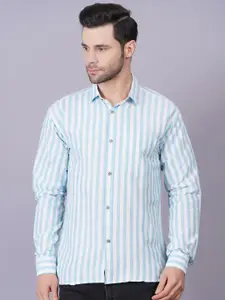 QUMASH FASHION Men Comfort Slim Fit Striped Spread Collar Casual Shirt