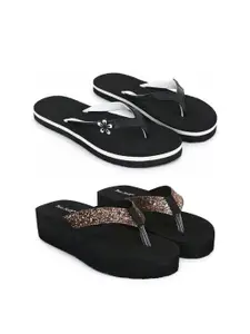 TWO SOFT Women Pack Of 2 Thong Flip-Flops