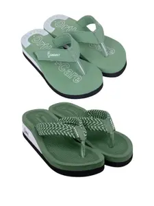 DASHNY Olive Rubber Flip Flops