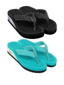DASHNY Turquoise Blue Rubber Flip Flops