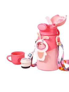 JOYFILLS Pink Animal Design 2-in-1 Sipper Water Bottle