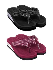 DASHNY Maroon Rubber Flip Flops