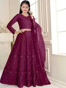 F Plus Fashion Girls Net Semi-Stitched Lehenga Choli