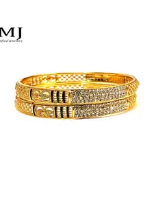 DMJ Gold Brass Gold-Plated Bangle