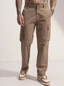 Highlander Men Solid Relaxed Cargo Trousers