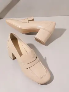 Kenneth Cole Leather Leather Block Heeled Pumps