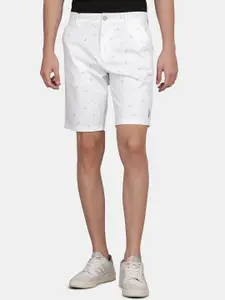 t-base Men  Printed Mid-Rise Cotton Regular Fit Chino Shorts