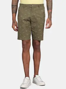 t-base Men Abstract Printed Mid-Rise Chino Regular Shorts