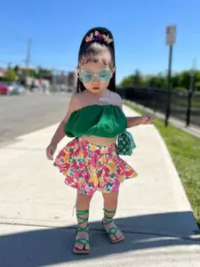 INCLUD Girls Off-Shoulder Top With Shorts