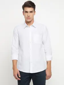 Allen Cooper Men Solid Spread Collar Cotton Casual Shirt