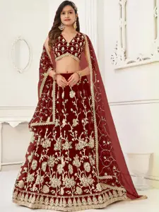 F Plus Fashion Girls Pink Net Semi-Stitched Lehenga Choli