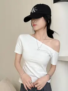 StyleCast x Revolte One Shoulder Crop Top