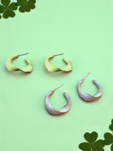 VAGHBHATT Set Of 2 Gold-Plated Twisted Hoop Earrings