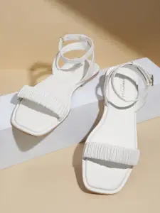 Kenneth Cole Textured Leather Flats with Ankle Loop