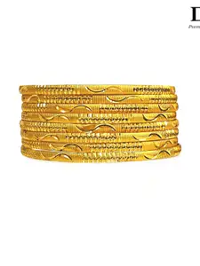 DMJ Gold Brass Gold-Plated Bangle