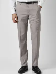 Van Heusen Men Textured Slim Fit Formal Trousers