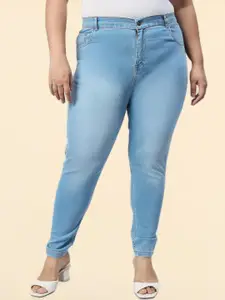 Sztori Women Plus Size Skinny Fit High-Rise Light Fade Stretchable Jeans