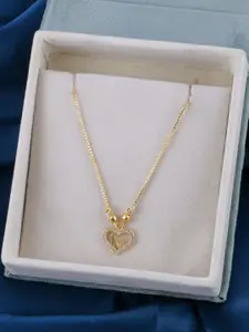 Sangria Gold-Plated Artificial Beads Minimal Chian With Pendant