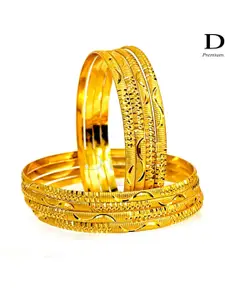 DMJ Gold Brass Gold-Plated Bangle