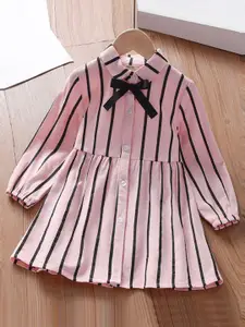 INCLUD Girls Striped Printed Shirt Dress