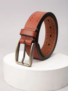 Peter England Men Textured Leather Belt