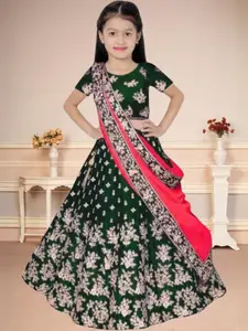 F Plus Fashion Girls Embroidered Semi-Stitched Lehenga & Unstitched