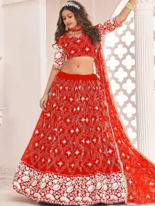 F Plus Fashion Girls Net Semi-Stitched Lehenga Choli