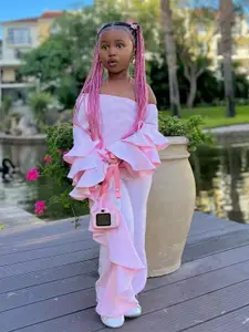 INCLUD Girls Off-Shoulder Top With Trousers